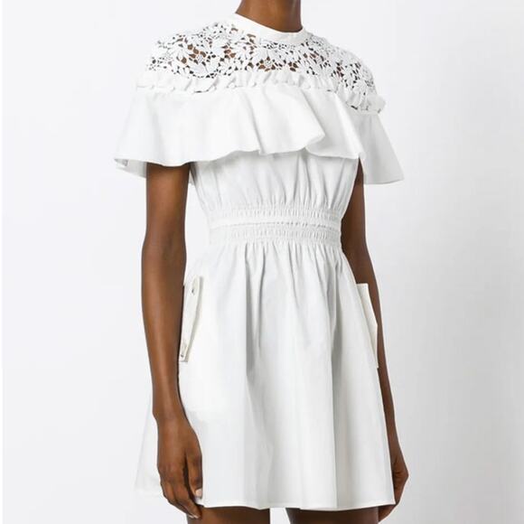 Self Portrait White Hudson Mini Dress Sz 6 - Picture 1 of 14